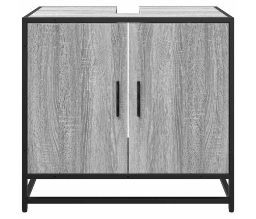 Mueble lavabo baño madera contrachapada sonoma gris 65x33x60 cm