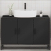 Armario de lavabo de baño madera ingeniería negro 90x33x60 cm