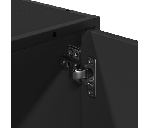 Armario de lavabo de baño madera ingeniería negro 90x33x60 cm