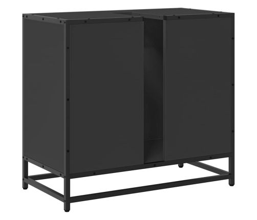 Mueble baño para lavabo madera ingeniería negro 65 x 33 x 60 cm