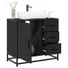 Mueble baño para lavabo madera ingeniería negro 65 x 33 x 60 cm