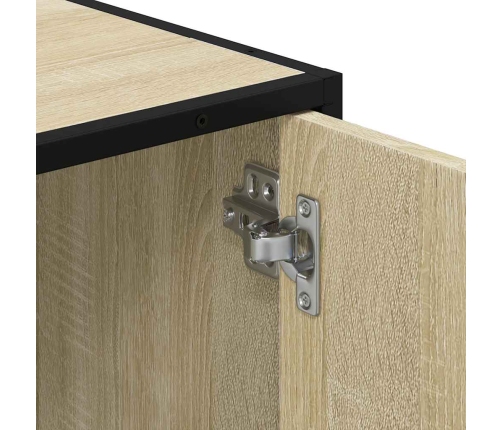 Armario de lavabo de baño madera roble Sonoma 65x33x60 cm