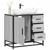 Mueble lavabo baño madera contrachapada sonoma gris 65x33x60 cm