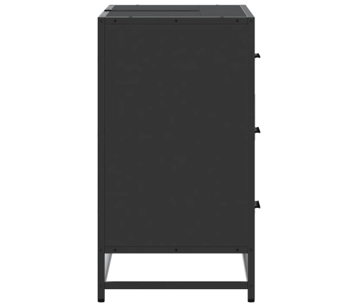 Armario de lavabo de baño madera ingeniería negro 80x33x60 cm