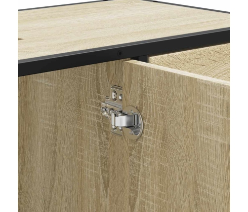 Armario lavabo baño madera ingeniería roble Sonoma 80x33x60 cm