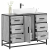 Armario lavabo baño madera ingeniería gris Sonoma 80x33x60 cm