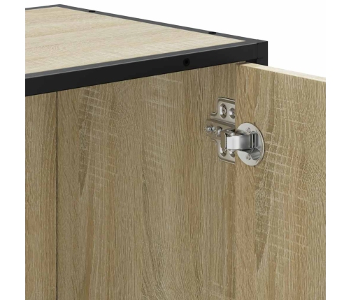 Armario de lavabo de baño madera roble Sonoma 65x33x60 cm