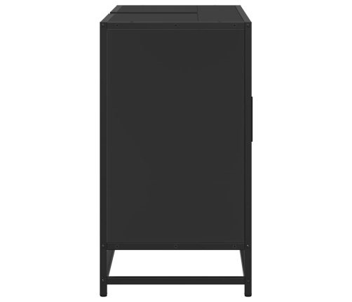 Armario de lavabo de baño madera ingeniería negro 80x33x60 cm