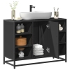 Armario de lavabo de baño madera ingeniería negro 80x33x60 cm