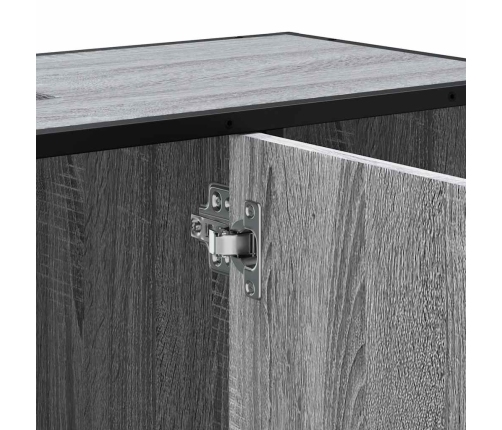 Armario lavabo baño madera ingeniería gris Sonoma 80x33x60 cm