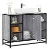 Armario lavabo baño madera ingeniería gris Sonoma 80x33x60 cm