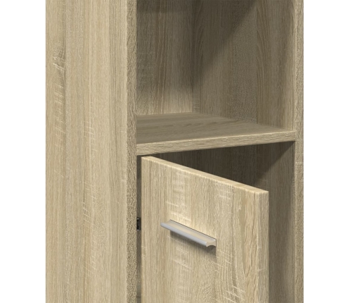 Armario de baño madera contrachapada color roble 30x30x183,5 cm