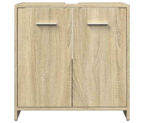 Armario lavabo baño madera ingeniería roble Sonoma 60x33x60 cm