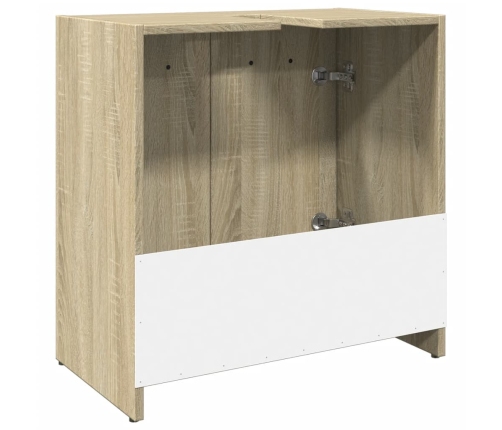 Armario lavabo baño madera ingeniería roble Sonoma 60x33x60 cm