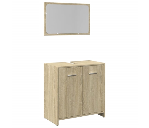 Set de muebles de baño 2 pzas madera contrachapada roble Sonoma