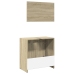 Set de muebles de baño 2 pzas madera contrachapada roble Sonoma