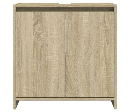 Armario lavabo baño madera ingeniería roble Sonoma 60x33x60 cm