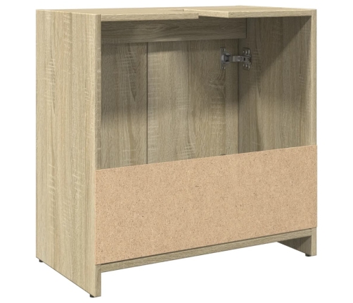 Armario lavabo baño madera ingeniería roble Sonoma 60x33x60 cm