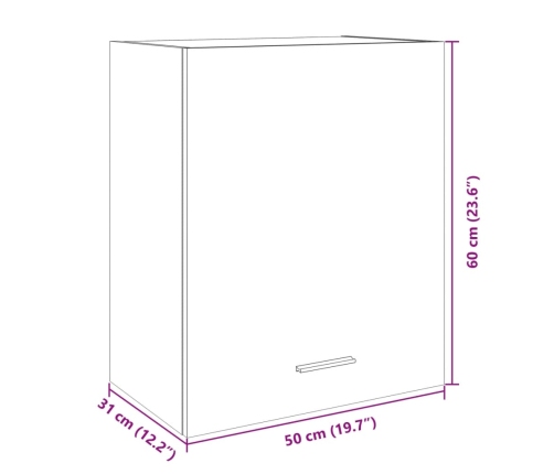 Armario de pared madera ingeniería roble Sonoma 50x31x60 cm