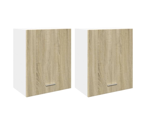 Armarios pared 2 uds madera ingeniería roble Sonoma 50x31x60 cm