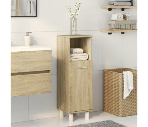 Armario de baño madera ingeniería roble Sonoma 30,5x30x95 cm