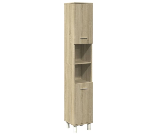 Armario de baño madera ingeniería roble Sonoma 30,5x30x179 cm