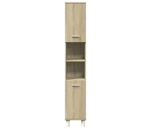 Armario de baño madera ingeniería roble Sonoma 30,5x30x179 cm