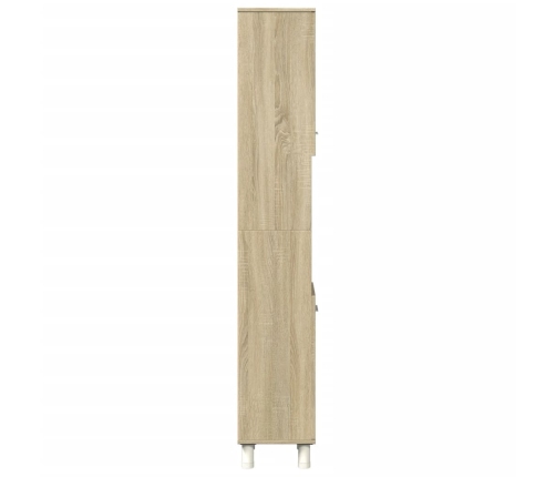 Armario de baño madera ingeniería roble Sonoma 30,5x30x179 cm