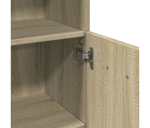 Armario de baño madera ingeniería roble Sonoma 30,5x30x179 cm