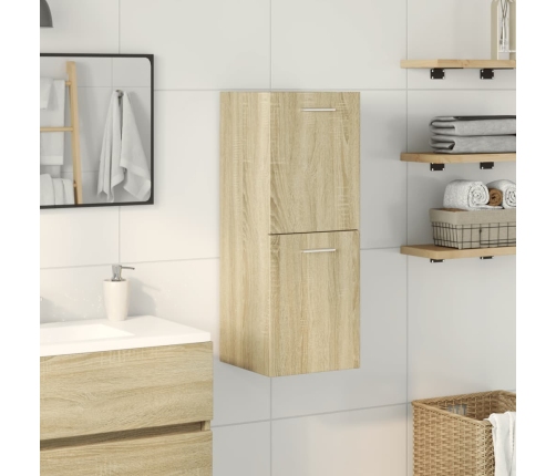 Armario de baño madera contrachapada roble Sonoma 30x30x80 cm