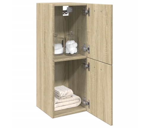 Armario de baño madera contrachapada roble Sonoma 30x30x80 cm