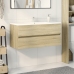 Mueble de lavabo de baño madera roble Sonoma 100x38,5x45 cm