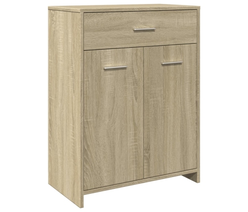 Armario de baño madera contrachapada roble Sonoma 60x33x80 cm