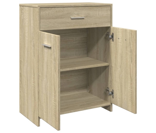 Armario de baño madera contrachapada roble Sonoma 60x33x80 cm