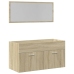 Set de muebles de baño 2 pzas madera contrachapada roble Sonoma