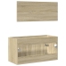 Set de muebles de baño 2 pzas madera contrachapada roble Sonoma