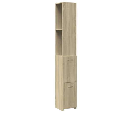 Armario de baño madera contrachapada roble Sonoma 25x26,5x170cm