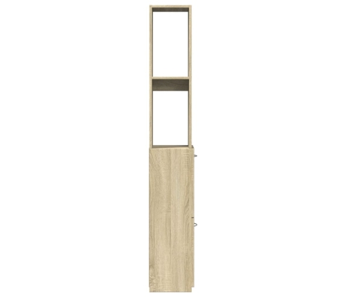 Armario de baño madera contrachapada roble Sonoma 25x26,5x170cm