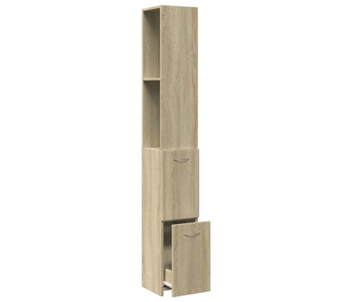 Armario de baño madera contrachapada roble Sonoma 25x26,5x170cm