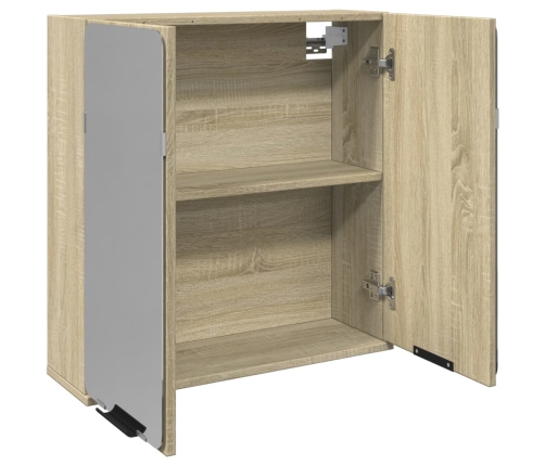 Mueble espejo de baño madera roble Sonoma 64,5x20x66,5 cm