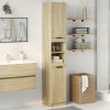 Armario de baño madera ingeniería roble Sonoma 32x34x188,5 cm