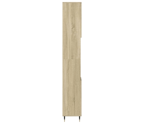 Armario de baño madera contrachapada roble Sonoma 30x30x190 cm