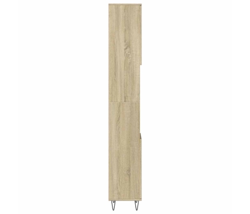 Armario de baño madera contrachapada roble Sonoma 30x30x190 cm