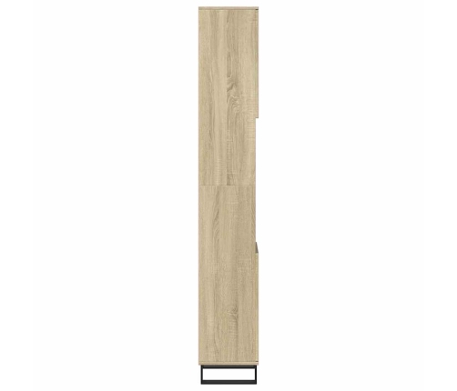 Armario de baño madera contrachapada roble Sonoma 30x30x190 cm