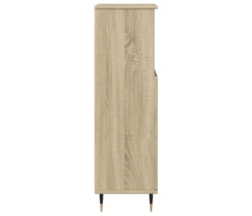 Armario de baño madera contrachapada roble Sonoma 30x30x100 cm