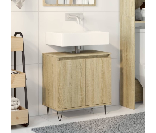 Armario de baño madera de ingeniería roble Sonoma 58x33x60 cm