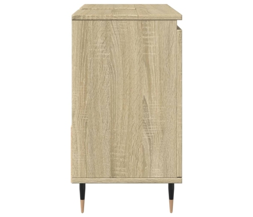 Armario de lavabo de baño madera roble Sonoma 65x33x60 cm