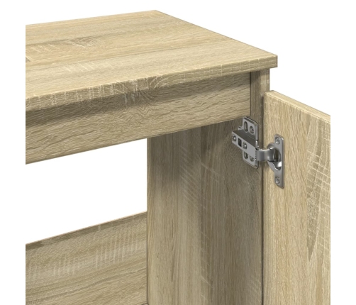 Armario de lavabo de baño madera roble Sonoma 65x33x60 cm