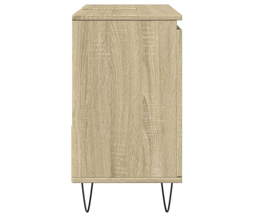 Armario de baño madera contrachapada roble Sonoma 65x33x60 cm