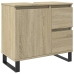 Armario de baño madera contrachapada roble Sonoma 65x33x60 cm